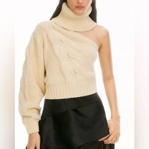 LORENA SARAVIA X H&M 
NWT CREAM ASYMMETRIC TURTLENECK SWEATER SIZE MEDIUM